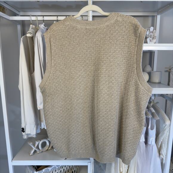 Peconic Bay Traders Vintage Men’s Size XL Tan Knit Sweater Vest 3571 - Picture 3 of 6